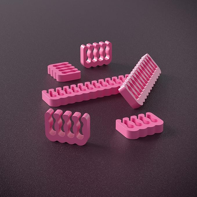 SIRLYR PSU Cable Combs,Pearlescent Paint Computer Wire Organizer,Extension Cables Comb for PC Cable Management 20 Pieces Set = 24 pin x 4, 8 pin x 16 for 3 mm/0.11In up to 3.5 mm/0.13In Pink