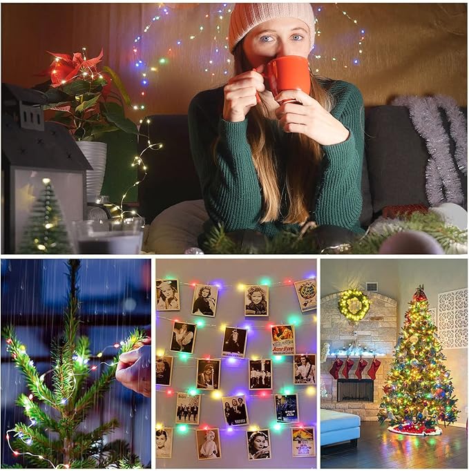 12 Pack Valentine's Day Fairy Lights Battery Operated, 3 Speed Modes, Extra 12 Batteries for Replacement, 7Ft 20 LED Mini String Light, Waterproof Twinkle Firefly Lights, Multi-Colored