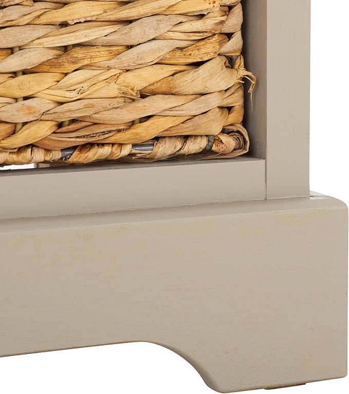 SAFAVIEH Home Collection Herman Vintage Grey 6-Drawer Wicker Basket Storage Unit, Fully Assembled (AMH5702A)