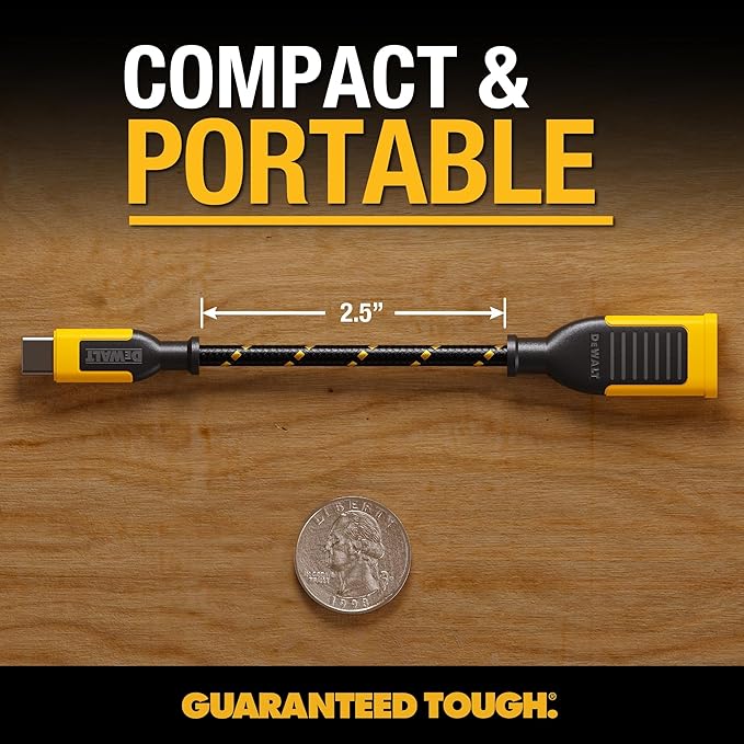 DEWALT USB to USB C Adapter 2Pack, USBC Male to A Female OTG Charger Type C Converter for Apple Watch Ultra 7 8 9, iPhone 15 14 13 Plus Pro Max, AirPods 3, iPad Air, Car, Samsung Galaxy S24 23,16