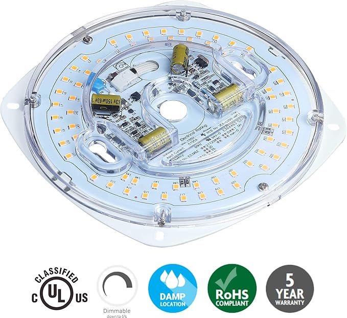 Legental 5.5" LED Light Engine - 6.73" Overall, 23W 1800LM, 5000K Daylight, Dimmable Retrofit Light Kit for Ceiling Lights, Ceiling Fans, Pendants, Lanterns, Garden Fixtures, UL/ES/JA8 Certified