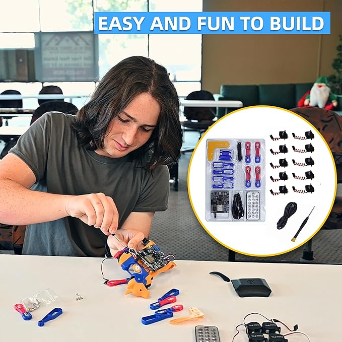Robot Dog Bittle X (Construction) | Robotics Kit | App & Voice Control Smart Robot | Programmable Open Source Coding Robot Kit | STEM & Robotics Education for Teens, Coders, Geeks, & Students