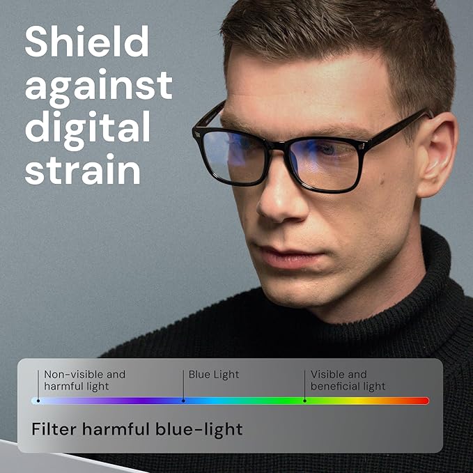 Gaoye Blue Light Glasses for Men - Blocking Square Eyeglasses, Anti UV Ray Computer Gaming Glasses Blue Blockers for Women