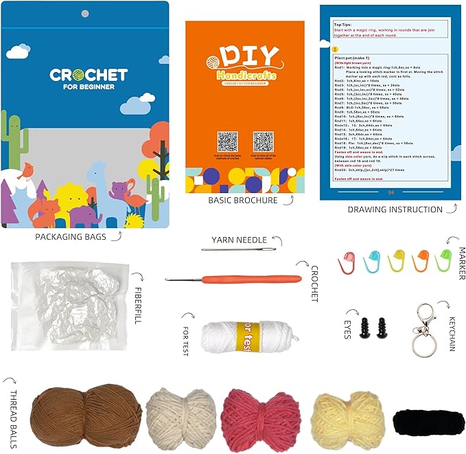 Wizardi Amigurumi DIY Crochet Kit - Dog F07N8-M51