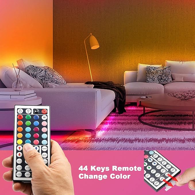 DAYBETTER Led Lights for Bedroom, 32.8ft Led Strip Lights RGB Color Changing Strip Light with Remote Control, Led Light for Room Decor, Home Decor