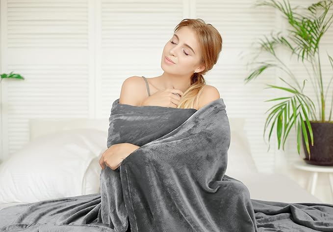 Utopia Bedding Grey 300GSM Fleece Blanket (Queen Size - 90x90 Inch) Luxury Soft Bed Blanket (Bulk Pack of 9)