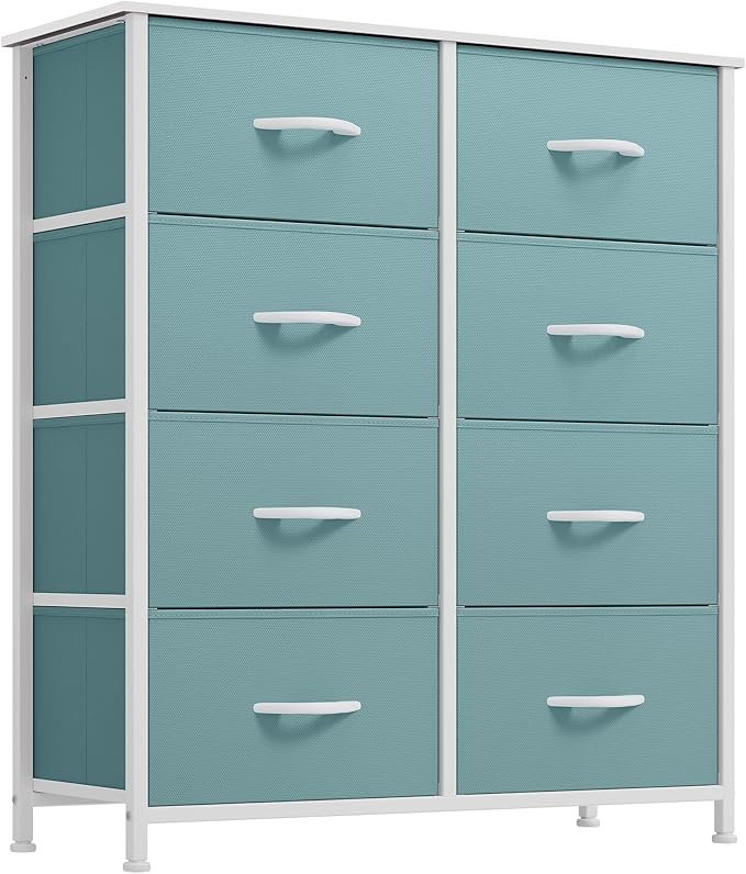 YITAHOME Fabric Dresser for Bedroom, Tall Storage 8 Drawers, Black Dresser & Chest of Drawers, Storage Drawer Organizer for Closet, Bedroom, Living Room