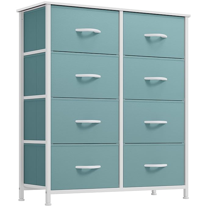 YITAHOME Fabric Dresser for Bedroom, Tall Storage Dresser with 8 Drawers, Black Dresser & Chest of Drawers, Storage Drawer Organizer for Closet, Bedroom, Living Room