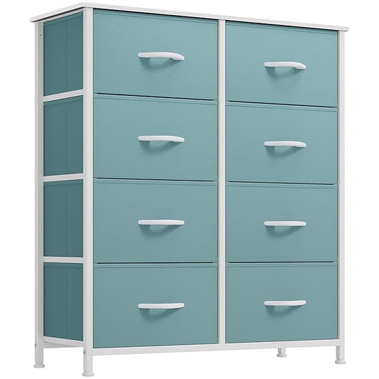 YITAHOME Fabric Dresser for Bedroom, Tall Storage Dresser with 8 Drawers, Black Dresser & Chest of Drawers, Storage Drawer Organizer for Closet, Bedroom, Living Room