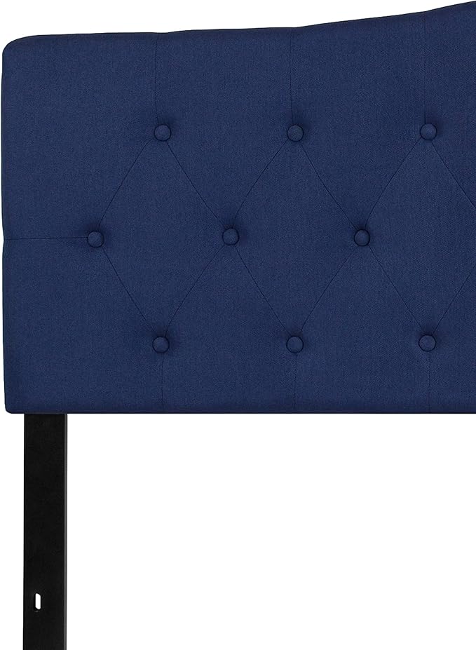 Flash Furniture Cambridge Tufted Upholstered King Size Headboard in Navy Fabric