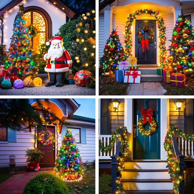 JMEXSUSS 4 Pack 50 LED Multicolor Fairy Lights Battery Operated, Each16 ft Multicolor Christmas Lights Waterproof Twinkle Lights for Party Wedding Christmas Birthday Indoor Outdoor Decoration