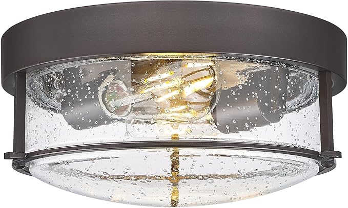 FEMILA Motion Sensor Outdoor Ceiling Light, Oil Rubbed Bronze Flush Mount Light Fixture, Farmhouse Porch Ceiling Lights Outdoor, 12" Kitchen Lighting Fixtures Ceiling Mount, 4FTJ22-F-SE ORB