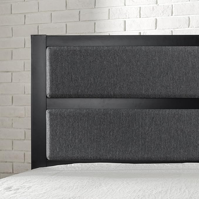 ZINUS Jessica Upholstered Metal Headboard, Easy Assembly, Queen, Grey