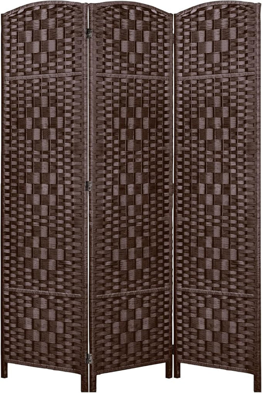 Rose Home Fashion 6 ft Tall Room Divider, Room Dividers and Folding Privacy Screens, 15.7in Privacy Screen 3 Panel Partition Temporary Wall Separation for Private, Brown