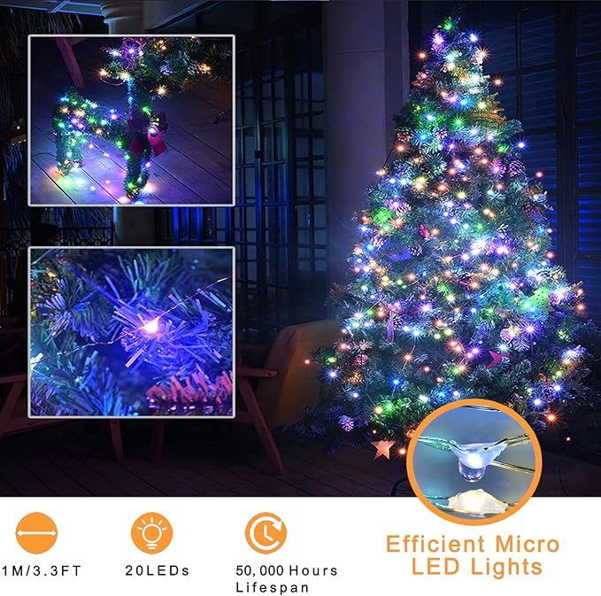 Fairy Lights Battery Operated String Lights, 6 Pack Mini Lights 20 LED 7ft Twinkle Firefly Starry Light for DIY Craft Mason Jar Bedroom Wedding Party Table Christmas Decoration (Mix-Colored)