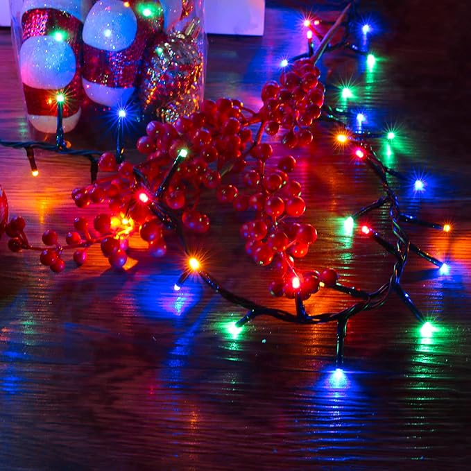 AWQ 500 LED 49ft Christmas Cluster Lights Christmas Decoration String Lights for Xmas Home Garden Wedding Party Xmas Tree Bedroom Indoor Outdoor Decor (Multicolor)