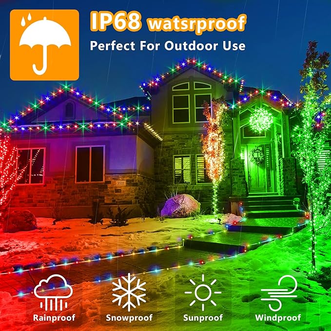 Solar String Lights Outdoor Waterproof, 66ft 200 LED Rope Lights USB & Solar Powered, 8 Modes Multicolor Fairy Lights with Remote for Christmas Garden Patio Deck Tree Pool Trampoline Wedding