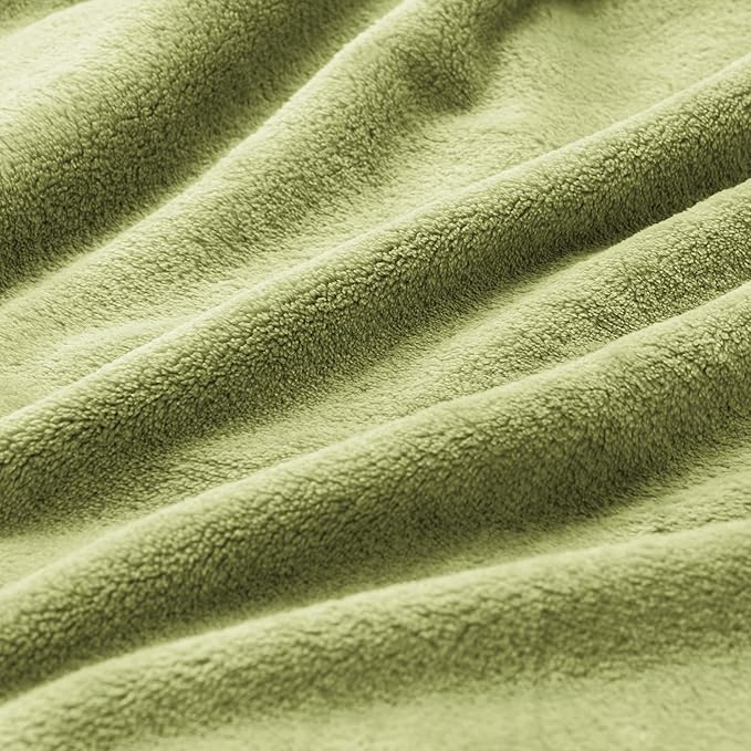 BEDELITE Fleece Blankets Queen Size Sage Green Throw Blankets for Bed, Luxury Plush Cozy Fuzzy Blanket 90x90 inches, Super Soft Warm Lightweight Throw Blanket All Seasons Suitable