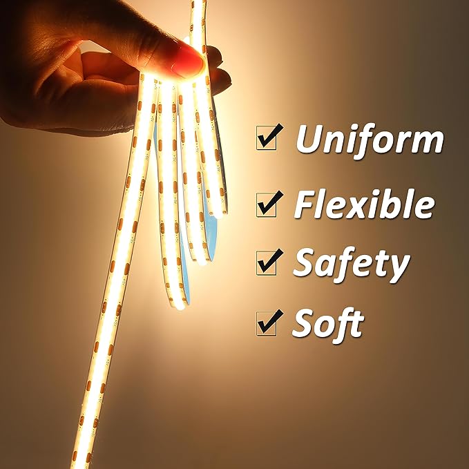 Led Strip Lights 5V USB Short COB LED Strip Light 3Pack 3000K Warm White Small Flexible Not Dimmable USB led Lights for Indoor Home DIY Lighting Room Decor 5V LED TV Lights (3.28FT/1M*3)