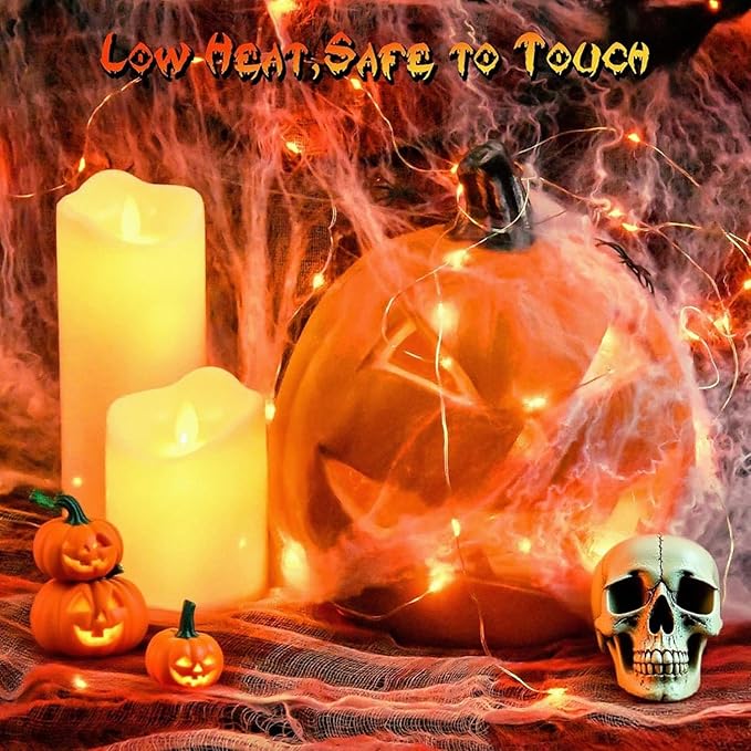 Halloween Led Fairy Lights Battery Powered 16.4ft String Lights Battery Operated for Wedding, Home, Garden, Party, Halloween Christmas Decoration (1pc, Orange 1pc)