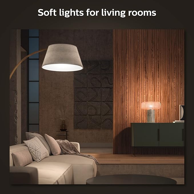 Philips Hue Smart LED A19 Bulb, Warm White Light 2700K, E26 Base, 10.5W, 1100 Lumens, Dimmable, Works with Alexa, Google Assistant, and Apple Home, 1 Pack