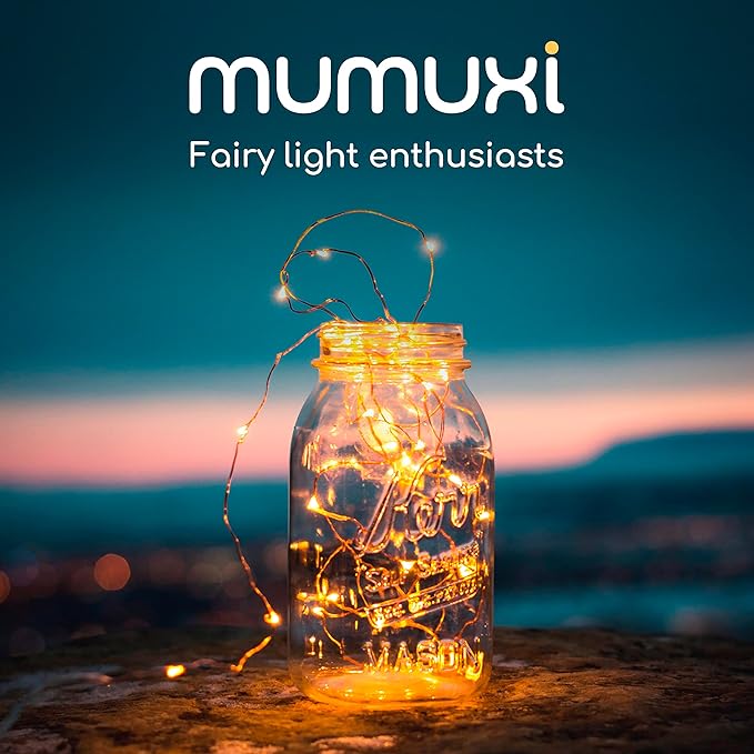 MUMUXI 2 Pack 33ft 100 LED Fairy Lights with Timer, Ourdoor Battery-Powered Twinkle and Remote Control, Christmas String Lights, Warm White Waterproof Decorative Lighting for Holidays and Events