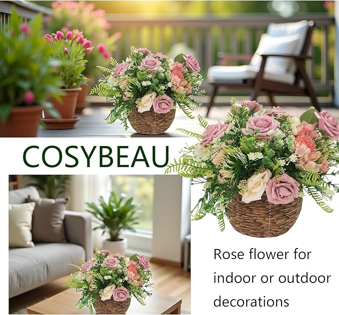 Artificial Flowers 25pcs Fake Roses, Brick Red Foam Rose Faux Flower for DIY Wedding Bouquets Bridal Shower Centerpieces Floral Arrangements Home Decorations Party Backdrops Table