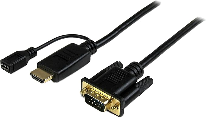 StarTech.com HDMI to VGA Cable - 10 ft / 3m - 1080p - 1920 x 1200 - Active HDMI Cable - Monitor Cable - Computer Cable (HD2VGAMM10)