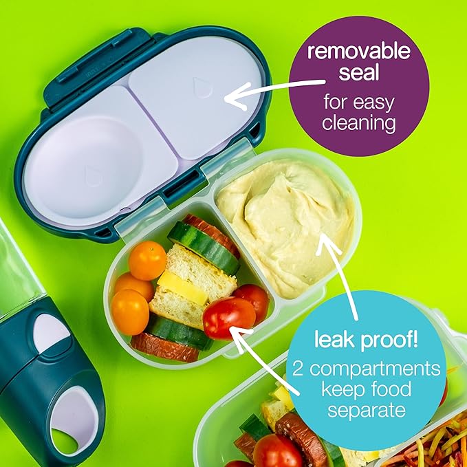 b.box Snack Containers for Kids, Toddler Snack Box Container, Reusable Small Bento Box for Lunch, School & Travel, Leak Proof, BPA free, Dishwasher Safe, Ages 4 months+ (Lemon Sherbet, 12oz capacity)