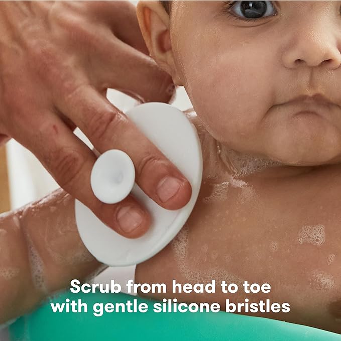Frida Baby Baby Bath Upgrade Kit | Infant and Toddler Bath Essentials, Rinser Cup, Baby Bath Silicone Brush, Bath Bombs, Essential Oil Vapor Drops, white