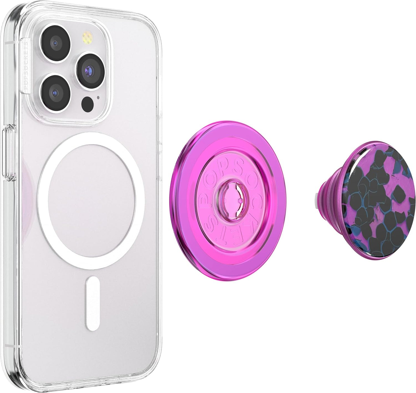 Purple Prism PopSockets Phone Grip with MagSafe Compatibility, Wireless Charging Compatible Phone Holder.