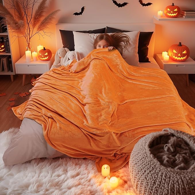 Utopia Bedding Fleece Blanket King Size Burnt Orange 300GSM Luxury Fuzzy Soft Anti-Static Microfiber Bed Blanket (90x102 Inch)