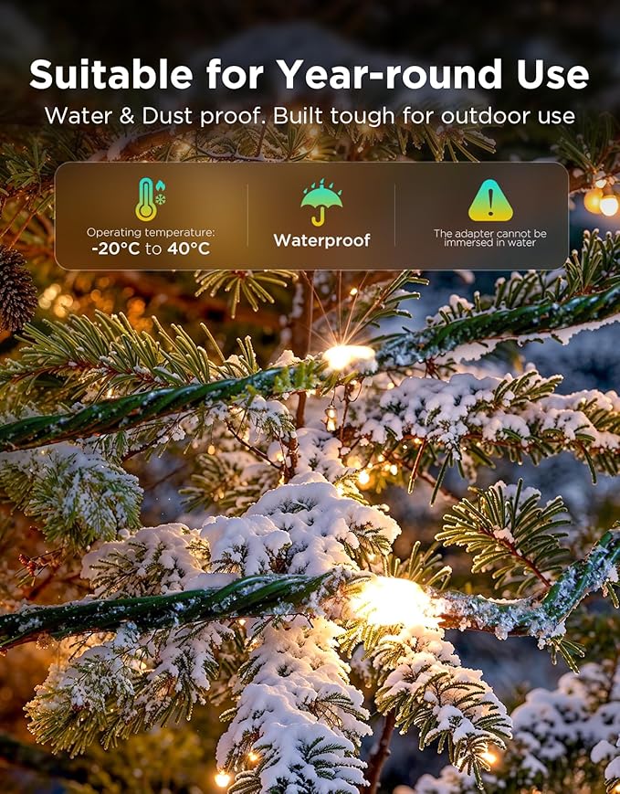 Govee Christmas Lights 2, RGBWIC 328FT 1000LEDs String Lights for Holiday Decor, Smart Indoor Outdoor LED Decoration, Shape Mapping Function, 130+ Scene Modes, APP Control, Clear Wire