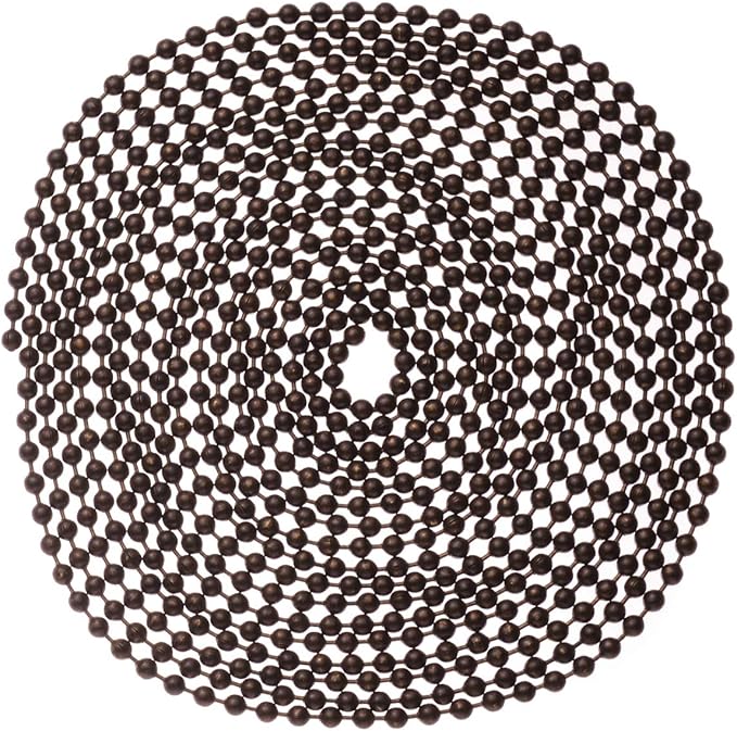 SmoTecQ Ceiling Fan Pull Chain, 120" Rust Proof Copper 3mm Beaded Extension Chains with 12 Matching Connectors, Bronze