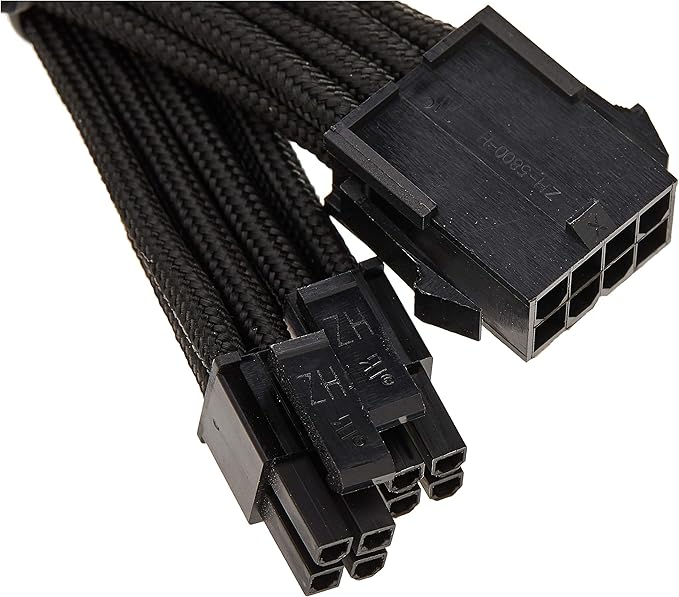 Silverstone Tek Sleeved Extension Power Supply Cable with 1 x 8-Pin to EPS12V 8-Pin Connector (PP07-EPS8B)