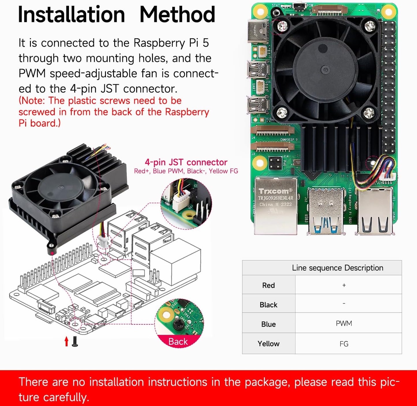 Yahboom Cooler for Raspberry Pi 5 with PWM Cooling Fan, Aluminum Heatsink, Insulation Silicone Thermal Pad