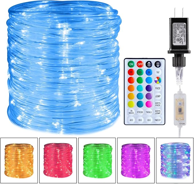 Minetom Rope Lights Color Changing, 16 Colors 108 FT 330 LED String Lights with Remote Timer, Waterproof Christmas String Light for Outside Bedroom Indoor Outdoor Decoration