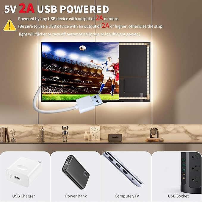 PAUTIX COB LED Strip Light 6.56ft/2m, 640LEDs 1200lm Dimmable 5V USB LED Strip White 4000K CRI90+ TV Backlight,USB Powered Flexible Under Cabinet LED Tape Light for Bedroom,Kitchen,Home DIY Lighting