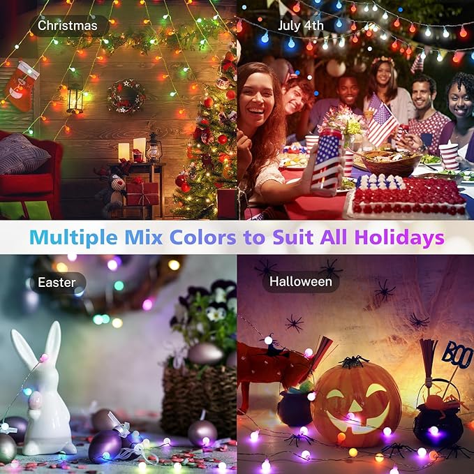 OMIKA 24 Colors Indoor String Lights with Remote, 16.5ft 50LED String Lights Bedroom USB Plug in, Color Changing Christmas Lights Hanging for Dorm Classroom Tapestry Party Garden Patio Wall Xmas Décor