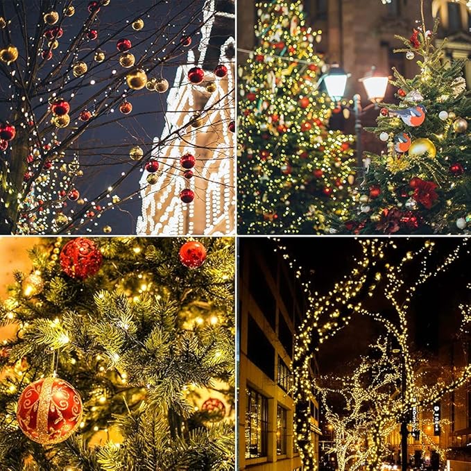 koopower 36ft 100 LED Battery Operated String Lights with Timer on IP65 Waterproof Clear String for Outdoor and Indoor Use (8 Modes, Warm White)