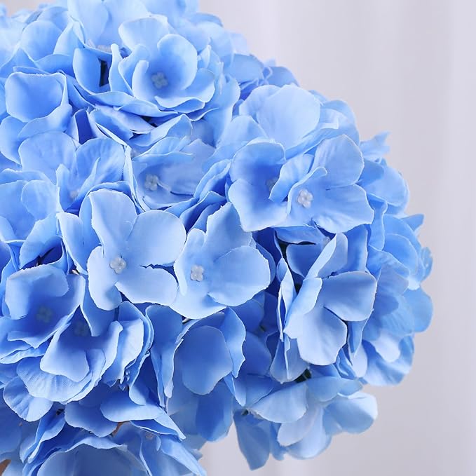 AVIVIHO 65 Pcs Blue Hydrangea Artificial Flowers Bulk Realistic Fake Hydrangeas Silk Flowers with Stems for Home,Weddings,Centerpieces,Party,Arch Backdrop,Forals Arrangement Decor