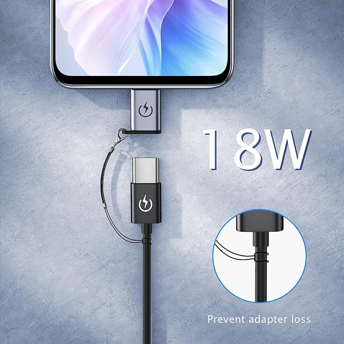 USB C to Micro USB Adapter, Supports 18W Fast Charging, Used for USB C Female to Micro Male Adapter (2 Sets), Cannot be Used for Earphone Audio Playback