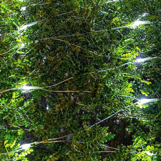 AWQ 200 LED 9.8ft x 6.6ft String Lights Net Mesh Lights Christmas Net Lights 8 Modes for Christmas Wedding Party Home Garden Lawn Bushes Indoor Outdoor Decor (9.8ft x 6.6ft, White)