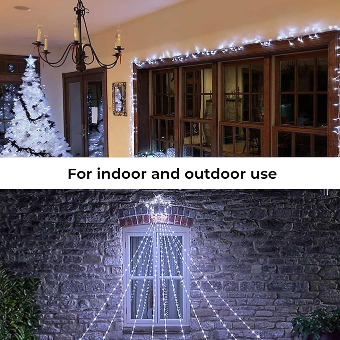 Holiday Essence 60 LED Mini Christmas Lights Cool White Green Wire String Lighting Indoor Outdoor Xmas Tree Garden Holiday Party Decor UL Certified Indoor & Outdoor String Lights