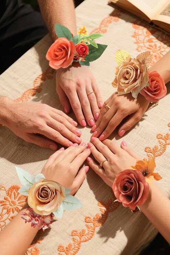 Orange Artificial Flowers Combo Box Set Fall Silk Flowers Fake Rose for DIY Floral Arrangements Wedding Bouquets Centerpieces Baby Shower Party Home Decorations