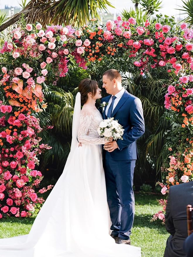 MACTING Artificial Flower Roses 30PCS Real Touch Fake Spring Flowers with Stem Foam Roses for Wedding DIY Bouquets Table Centerpieces Party Bridal Shower Home Mothers Day Decorations(Fuchsia)