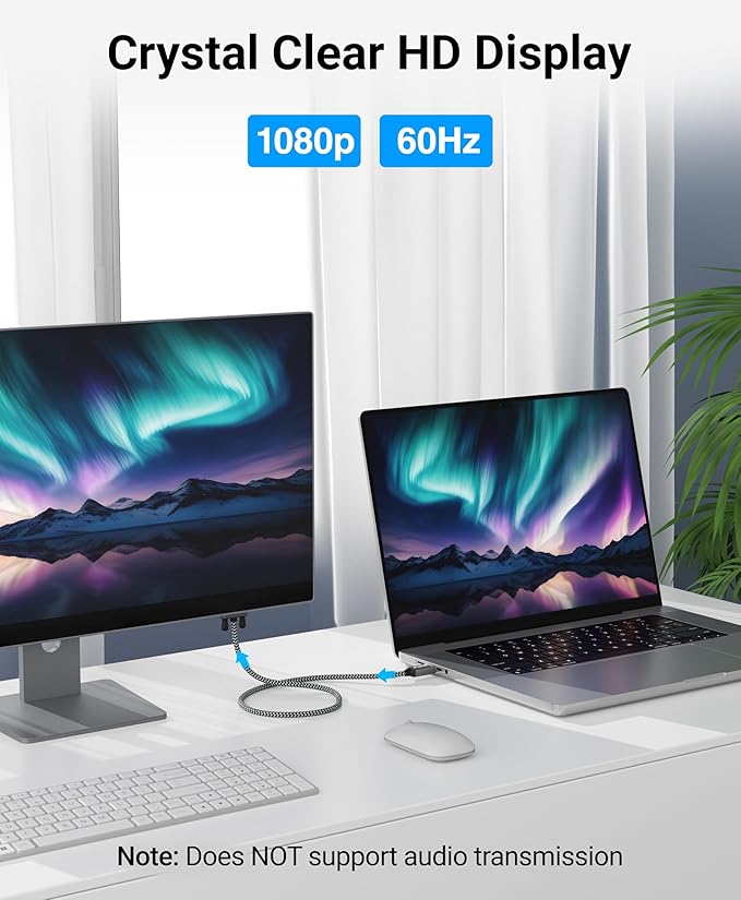 BlueRigger 6FT DisplayPort to VGA Cable - DP to VGA Monitor Cable, Uni-Directional, Male to Male, Compatible with Laptop, Monitor, Desktop, HDTV