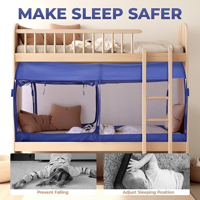 Alvantor Mosquito Net Bed Canopy Bed Tents Dream Tents Privacy Space Full Size Sleeping Tents Indoor Pop Up Portable Frame Breathable Cottage Navy (Mattress Not Included)