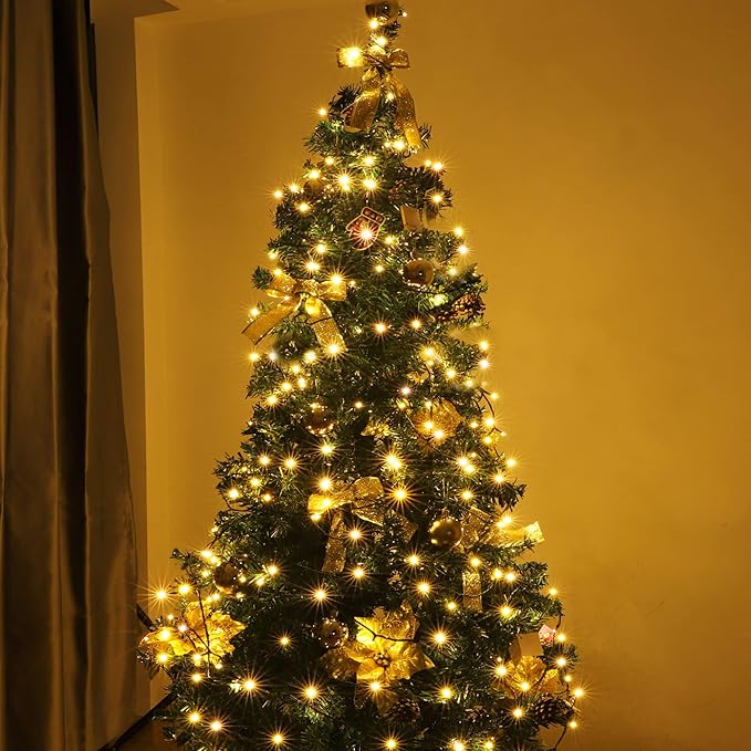 100-1000 LED Christmas Lights, Low Voltage Fairy String Lights with 8 Modes, Ideal for Xmax Tree, Garden, Home, Party, Halloween Festival Deco (100 LEDs, Warm White)