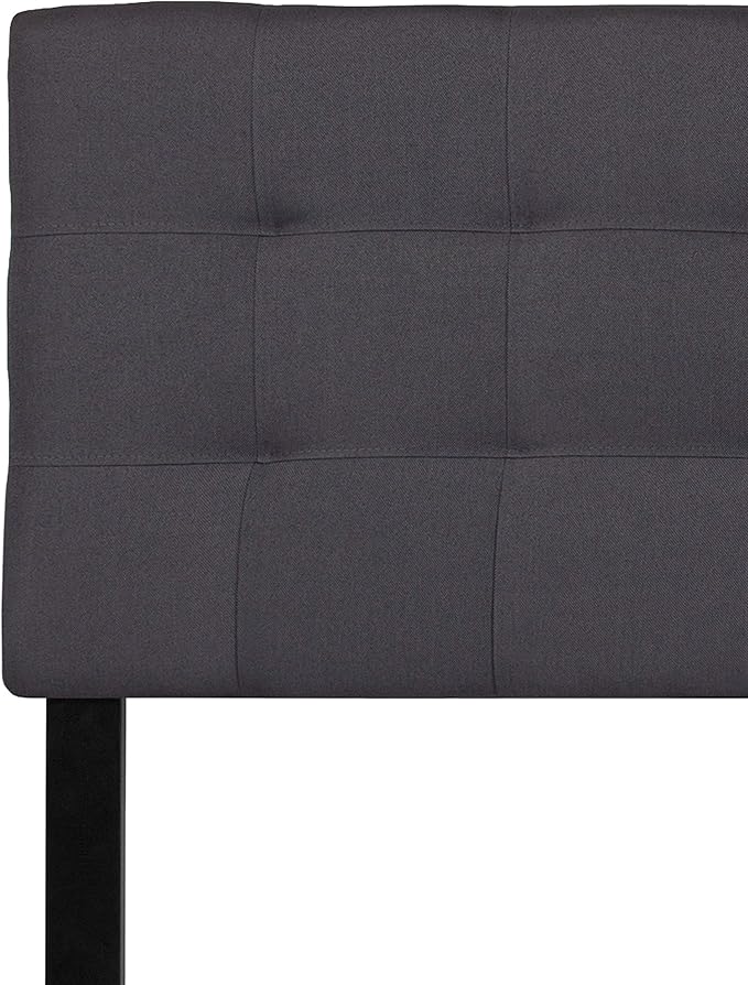 Flash Furniture Bedford Tufted Upholstered King Size Headboard in Dark Gray Fabric